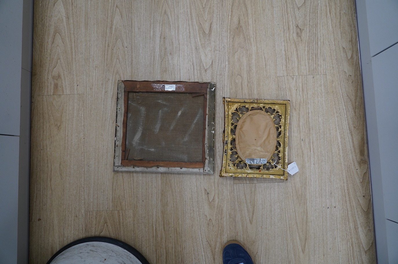 Early 19th century, two oils on canvas, Still lifes of flowers, largest 33 x 36cm, one ornately gilt framed. Condition - poor